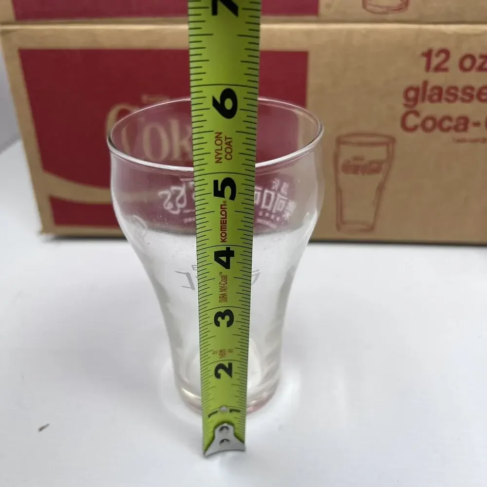 Vintage Set of 10 Coca Cola 12 oz Glasses in Original Box 4 Languages